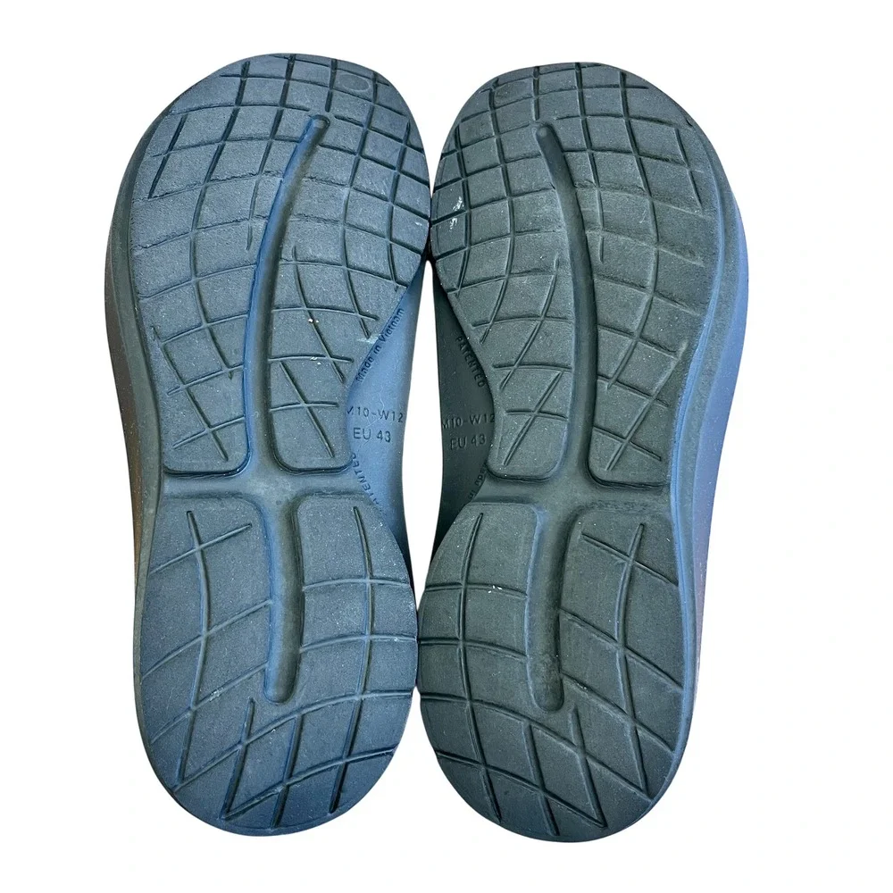 OOFOS‎ OOCandoo Mens Black Recovery Sandals Comfort Shoes Sz 10 AS IS w/ Flaws